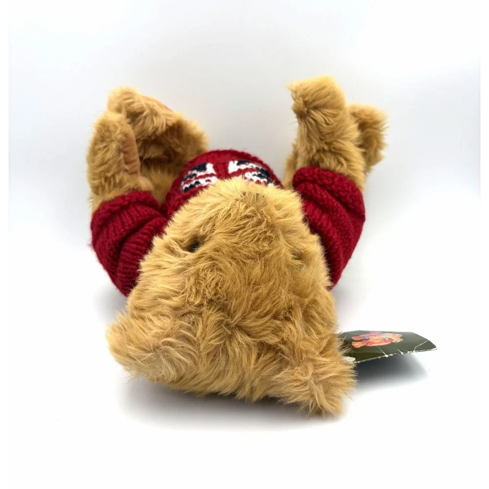 HARRODS Knightsbridge UK England British Flag Red Sweater Plush Teddy Bear